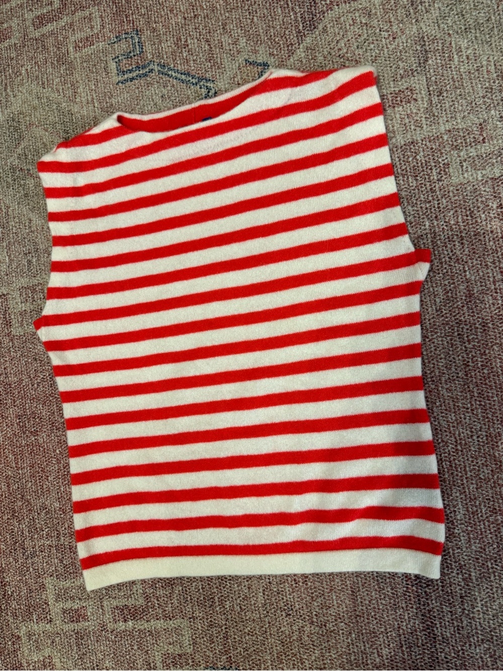 NoName striped sleeveless cashmere boatneck top size medium like new
